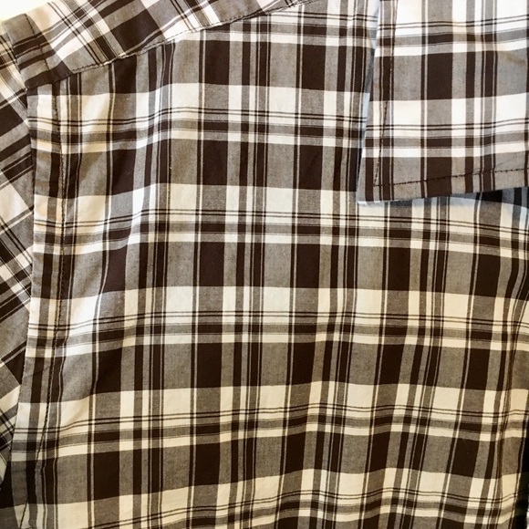 Tommy Hilfiger Brown plaid button down - Picture 3 of 4